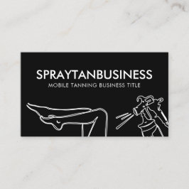 Minimalistische moderne lijnschildering tan spray visitekaartje