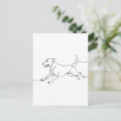 Minimalistische moderne lijntekening van een hond briefkaart (Staand voorkant)
