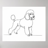 Minimalistische moderne lijntekening van een hond poster (Voorkant)