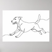 Minimalistische moderne lijntekening van een hond poster (Voorkant)