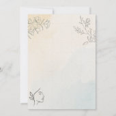 Minimalistische moderne lijstkunst bruiloft kaart (Achterkant)