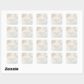 Minimalistische moderne lijstkunst bruiloft vierkante sticker (Vel)