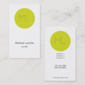 Minimalistische moderne limoen van Visitekaartjes (Voorkant / Achterkant)