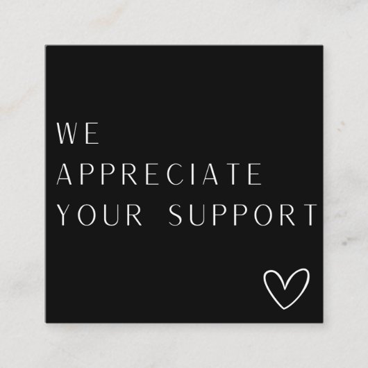 Minimalistische moderne Logo Business bedankkaart Vierkante Visitekaartje (Voorkant)