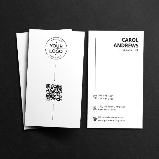 Minimalistische moderne logo & QR-code visitekaart Visitekaartje