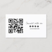 Minimalistische moderne Logo Social Media-iconen Q Visitekaartje (Achterkant)