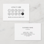 Minimalistische moderne loyaliteitskorting zwart e klantenkaartje (Voorkant / Achterkant)