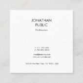 Minimalistische, moderne luxe luxe Sjabloon Vierkante Visitekaartje (Achterkant)