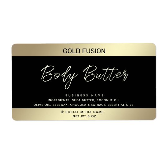 Minimalistische moderne luxe script zwart gouden l etiket (Voorkant)