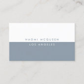 Minimalistische moderne luxe stoffig blauw visitekaartje (Voorkant)