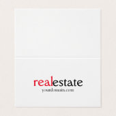 Minimalistische moderne makelaar visitekaartje (Buitenkant ongevouwen)