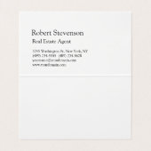 Minimalistische moderne makelaar visitekaartje (Binnenkant ongevouwen)