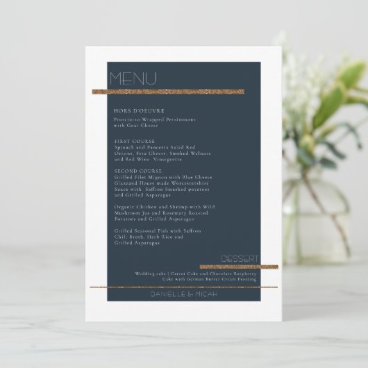 Minimalistische moderne marine antiek goud wit men kaart (Staand voorkant)