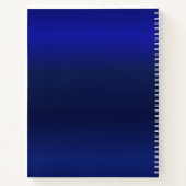Minimalistische moderne marine blauw metallic naam notitieboek (Achterkant)