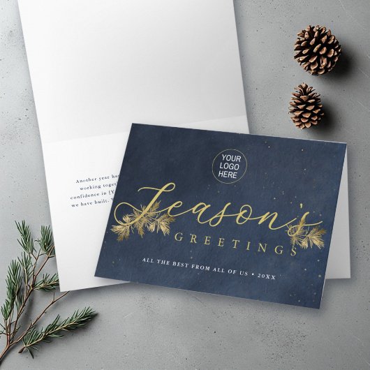 Minimalistische moderne marine goud den elegante z feestdagen kaart