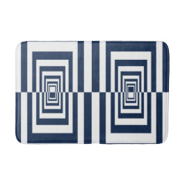 Minimalistische moderne marineblauwe geometrische badmat