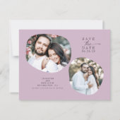 Minimalistische moderne Mauve Bewaar de datumfoto Save The Date (Voorkant)