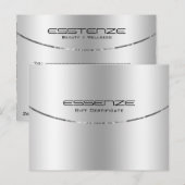 Minimalistische moderne metalen zilveren textuur briefkaart (Voorkant / Achterkant)