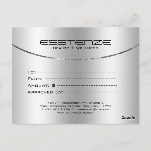 Minimalistische moderne metalen zilveren textuur briefkaart (Achterkant)