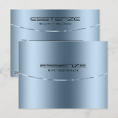 Minimalistische moderne metallic blauwe textuur briefkaart (Voorkant / Achterkant)