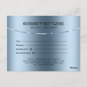 Minimalistische moderne metallic blauwe textuur briefkaart (Achterkant)