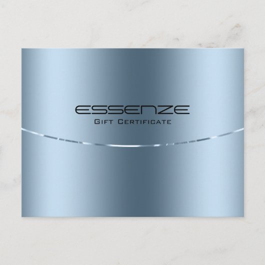 Minimalistische moderne metallic blauwe textuur briefkaart (Voorkant)