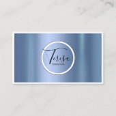 Minimalistische Moderne Metallic Circle Blue ID561 Visitekaartje (Voorkant)