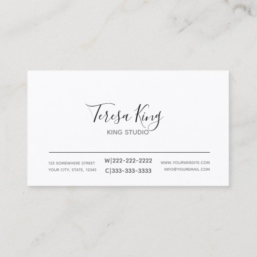 Minimalistische Moderne Metallic Circle Blue ID561 Visitekaartje (Achterkant)