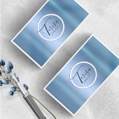 Minimalistische Moderne Metallic Circle Blue ID561 Visitekaartje