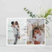 Minimalistische moderne middenboog foto Save the D Kaart (Staand voorkant)