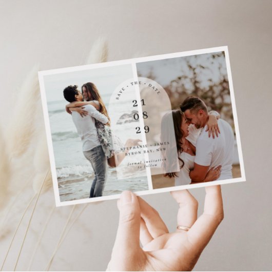 Minimalistische moderne middenboog foto Save the D Kaart