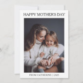 Minimalistische moderne moederdag 1 foto feestdagenkaart (Voorkant)