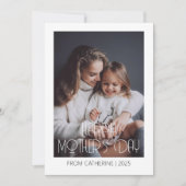 Minimalistische moderne moederdag 1 foto feestdagenkaart (Voorkant)