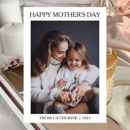 Minimalistische moderne moederdag 1 foto feestdagenkaart