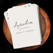 Minimalistische Moderne Monogram Aangepaste Handte Pokerkaarten