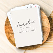 Minimalistische moderne monogram aangepaste handte pokerkaarten