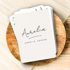 Minimalistische moderne monogram aangepaste handte pokerkaarten