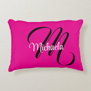 Minimalistische moderne monogram beginletter naam accent kussen