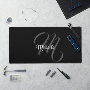 Minimalistische moderne monogram beginletter naam bureaumat