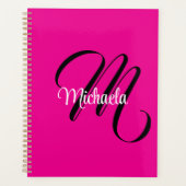 Minimalistische moderne monogram beginletter naam planner (Voorkant)