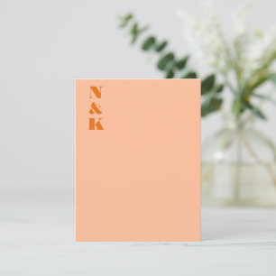 Minimalistische Moderne Monogram Beginletters Perz Bedankkaart
