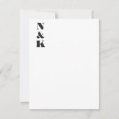 Minimalistische Moderne Monogram Beginletters Zwar Bedankkaart (Voorkant)