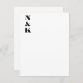 Minimalistische Moderne Monogram Beginletters Zwar Bedankkaart (Voorkant / Achterkant)