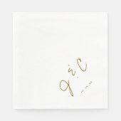 Minimalistische moderne monogram bruiloft servet (Voorkant)