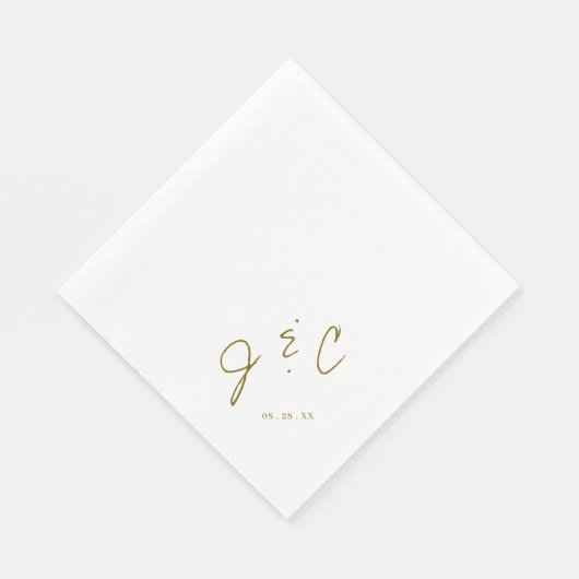Minimalistische moderne monogram bruiloft servet (Hoek)