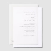 Minimalistische moderne monogram bruiloft vellum uitnodigingen (Offset)