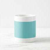Minimalistische Moderne Monogram Chic Aqua & Wit Koffiemok (Center)