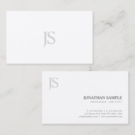 Minimalistische moderne monogram eenvoudige Sjablo Visitekaartje (Voorkant / Achterkant)