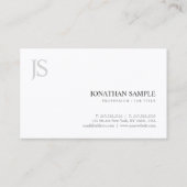 Minimalistische moderne monogram eenvoudige Sjablo Visitekaartje (Achterkant)