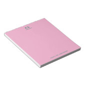 Minimalistische moderne monogram gepersonaliseerde notitieblok (Schuin)